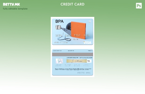 Модерен стил Шаблон за виза картичка Andorra Banca Privada d'Andorra (BPA).